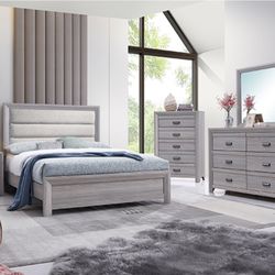 Full Size Bedroom Set Includes Dresser, Mirror, Nightstand And Full Size Bedframe 