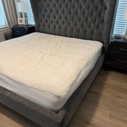 Chloe King Upholstered Bed - French Color - King Size