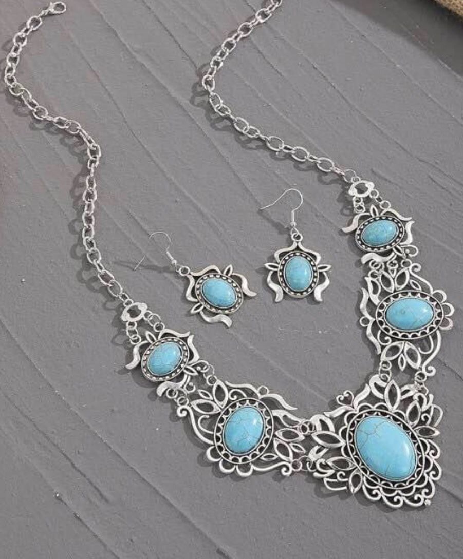 Tibetan Turquoise Jewelry Set 