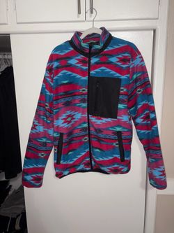 FOREVER 21 Men's Aztec Geometric Full Zip Lined Jacket Multicolor Size L