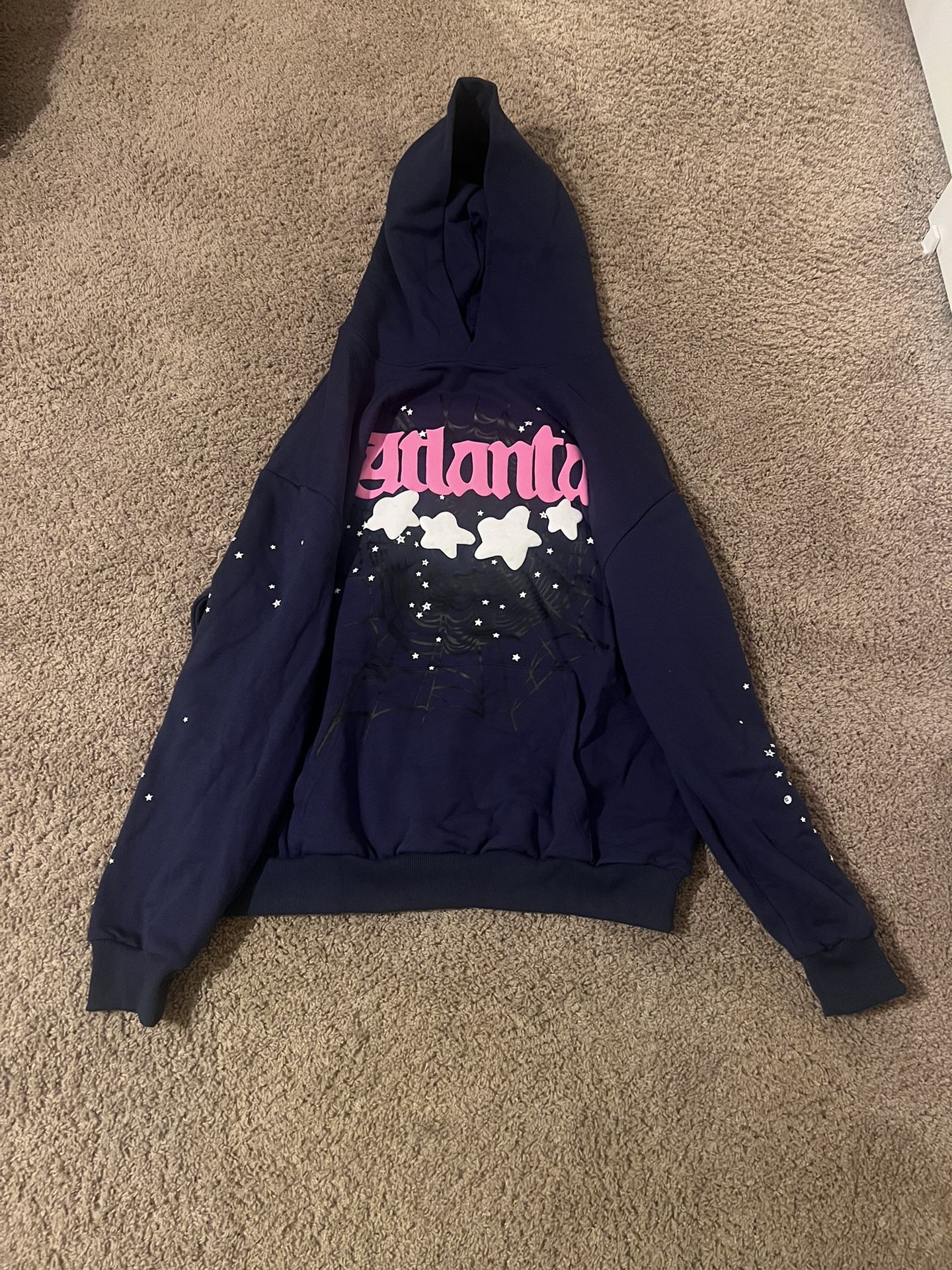 navy blue atlanta sp5der hoodie