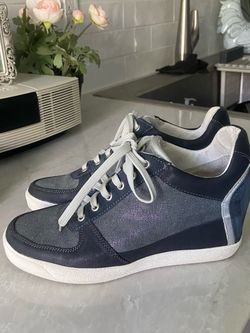Frau Women Navy Blue platform Wedge Sneakers