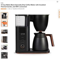 10 Cup Matte Black Specialty Drip Coffee Maker with Insulated Thermal Carafe, and WiFi connected