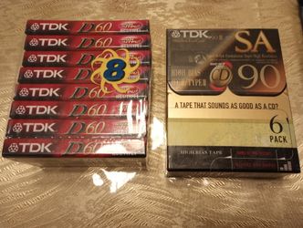 TDK  D60  8-Pack & SA90 6-Pack 14 Total Cassette Tapes 