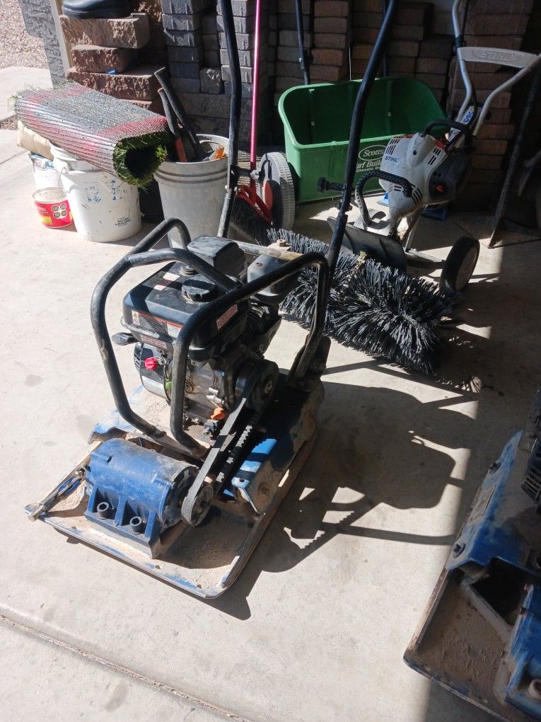 Plate Compactor And Power Broom $55 Daily 