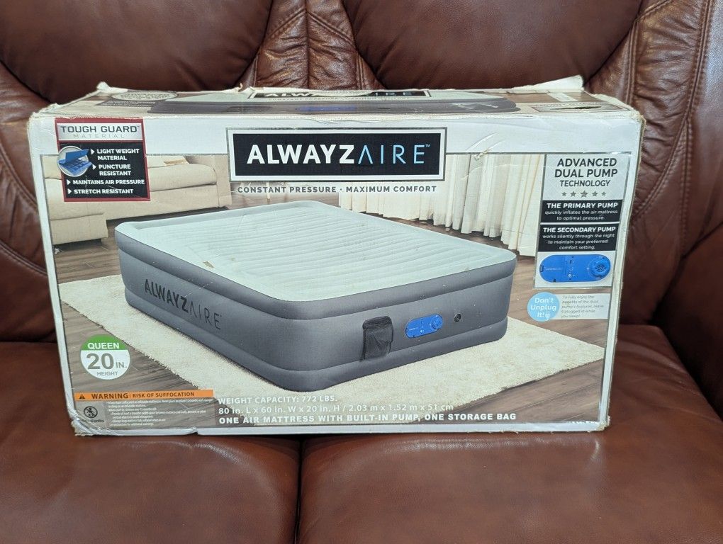 Bestway® AlwayzAire 20" Queen Air Mattress with Built-in Advanced Dual Pump 772 lb Maximum Capacity