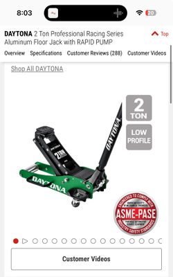 Daytona Aluminum 2 Ton Jack