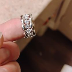 Vintage White Gold Ring Covered In Diamonds