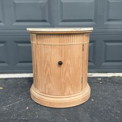 Marble Top Drum End Table | Neoclassical Style