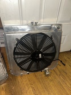 Aluminum Racing Radiator with Electric Fan summit racing spal fan