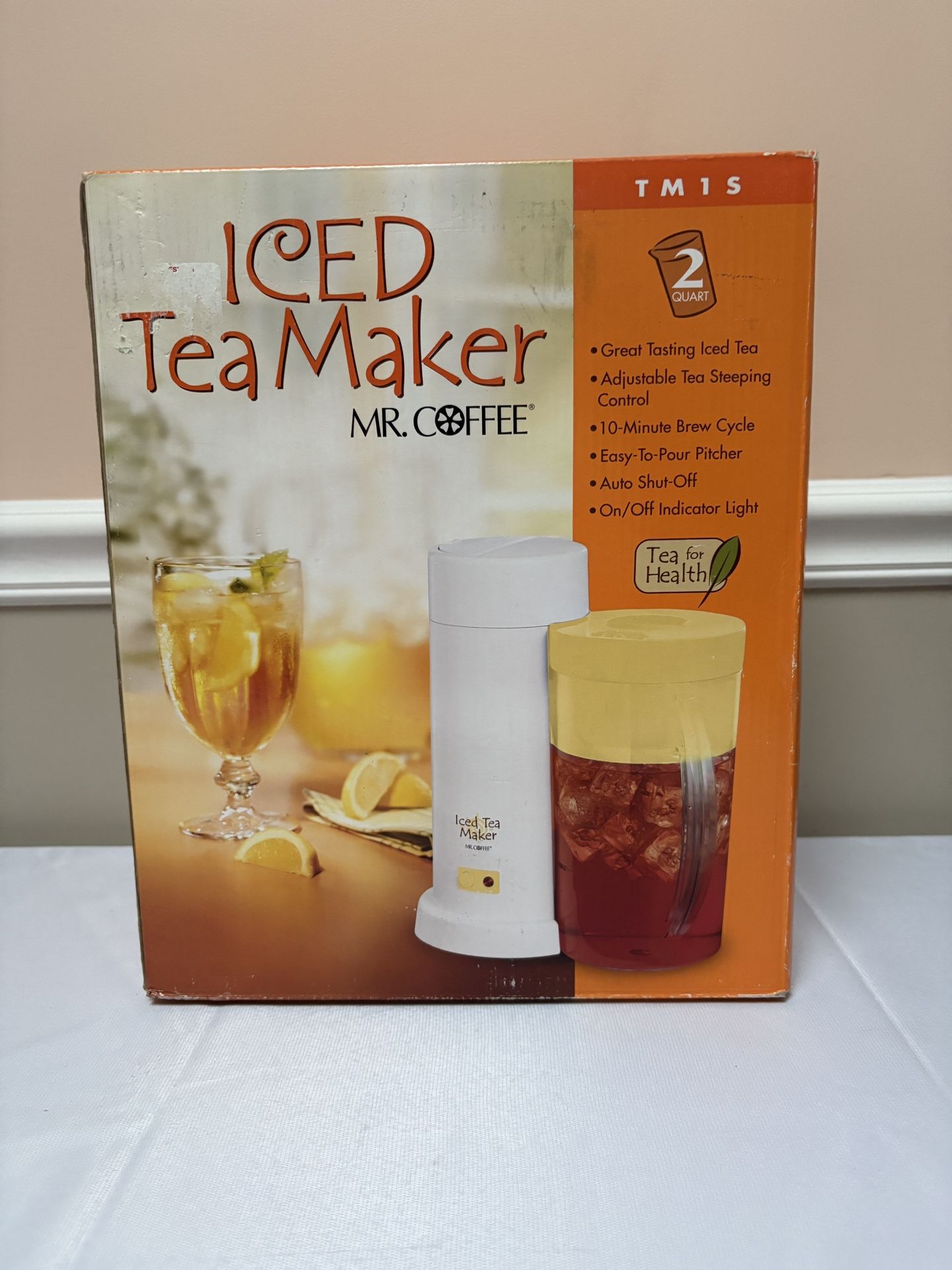 NEW Mr. Coffee Iced Tea Maker Model TM1S with Yellow Lid OPEN BOX