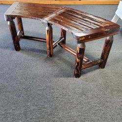 Curved Log Bench