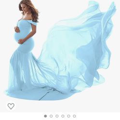 Mermaid Maternity Photoshoot Dress With Train