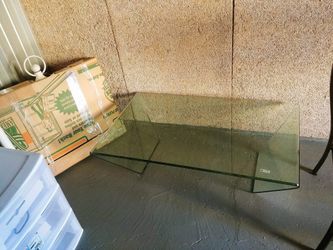 Clear glass coffee table