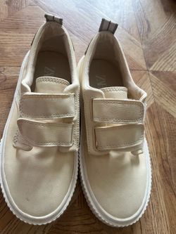 Zara Kids Faux Leather Off-White Sneakers