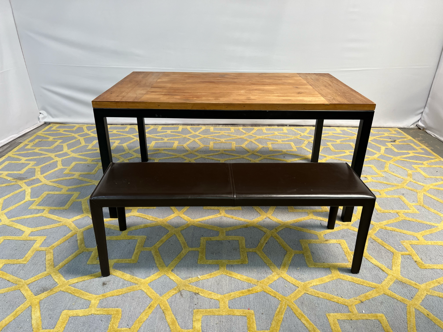 ( Delivery Available ) Crate & Barrel Parson Dining Table and Folio Bench