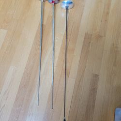 Decorative Vintage Ornamental Metal Swords For Display Or Practice Play, 3 Pc Set.  Not Sharp, Not Blades, Have Flat Tips.