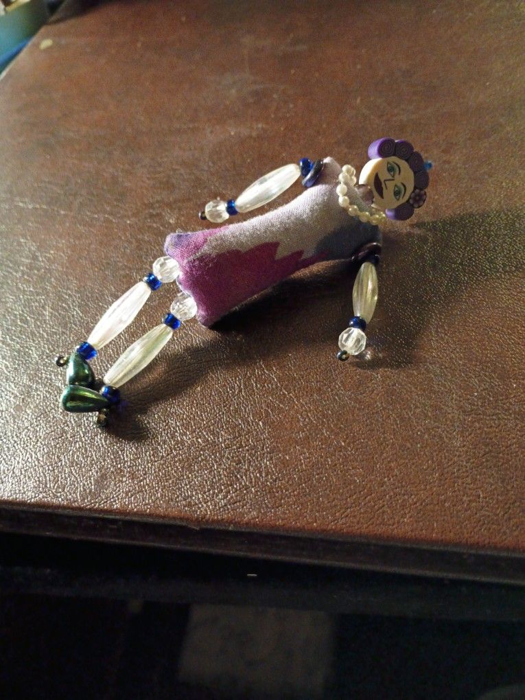 Beaded Doll Broach