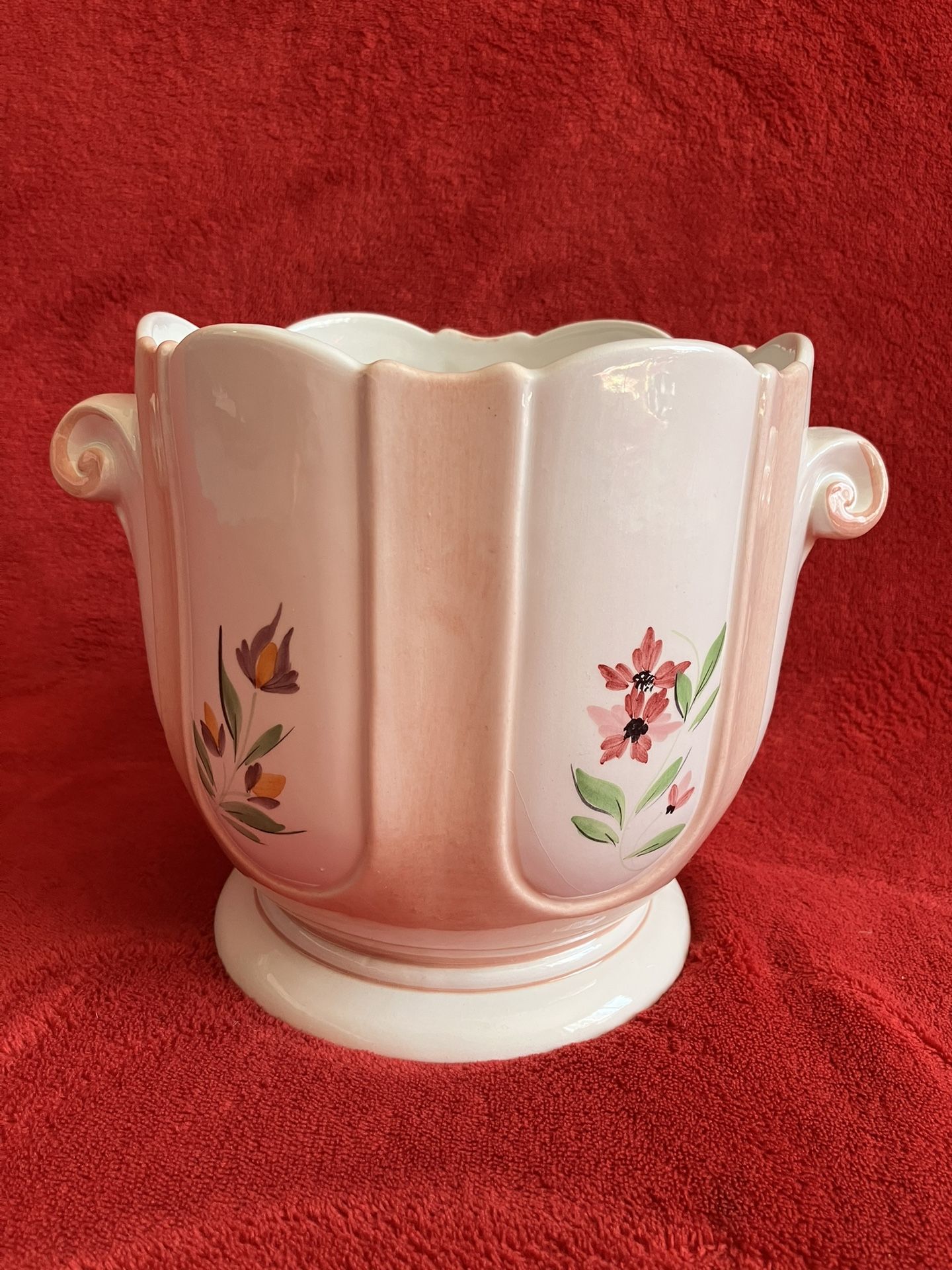 NEW - VINTAGE - OGG FLOWER PLANTER POT BOWL Floral - Made in Italy - 7"x7"x7"‼️ a minor Chip On The Base ‼️ Zooming pictures ‼️