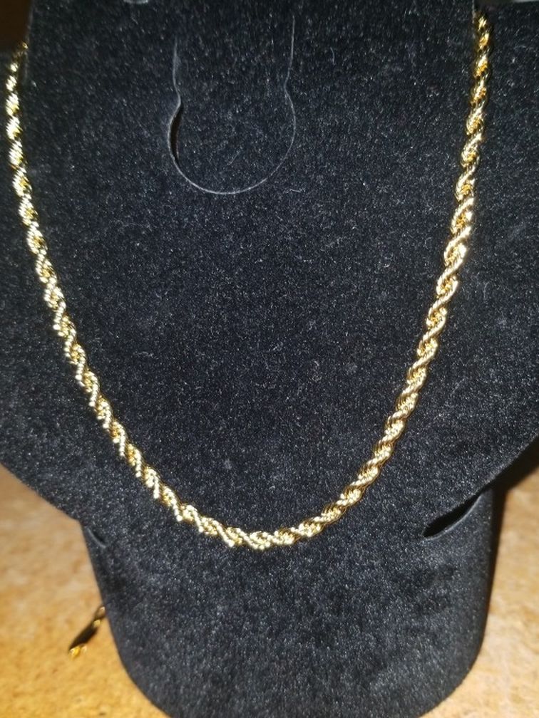 24 Inch Gold Plated Rope Chain 2mm