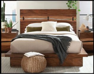 Live Edge Solid Wood Platform Bed Frame