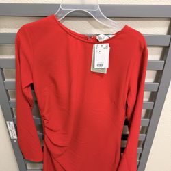 Brand new H&M red long-sleeve textured top – Medium (US)