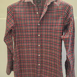 J.Crew Men’s Ludlow Button-Up Shirt – Small Plaid 2-Ply Cotton, Long Sleeve