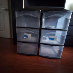 3 Bin Storage Containers White Or Black - Multiple Available