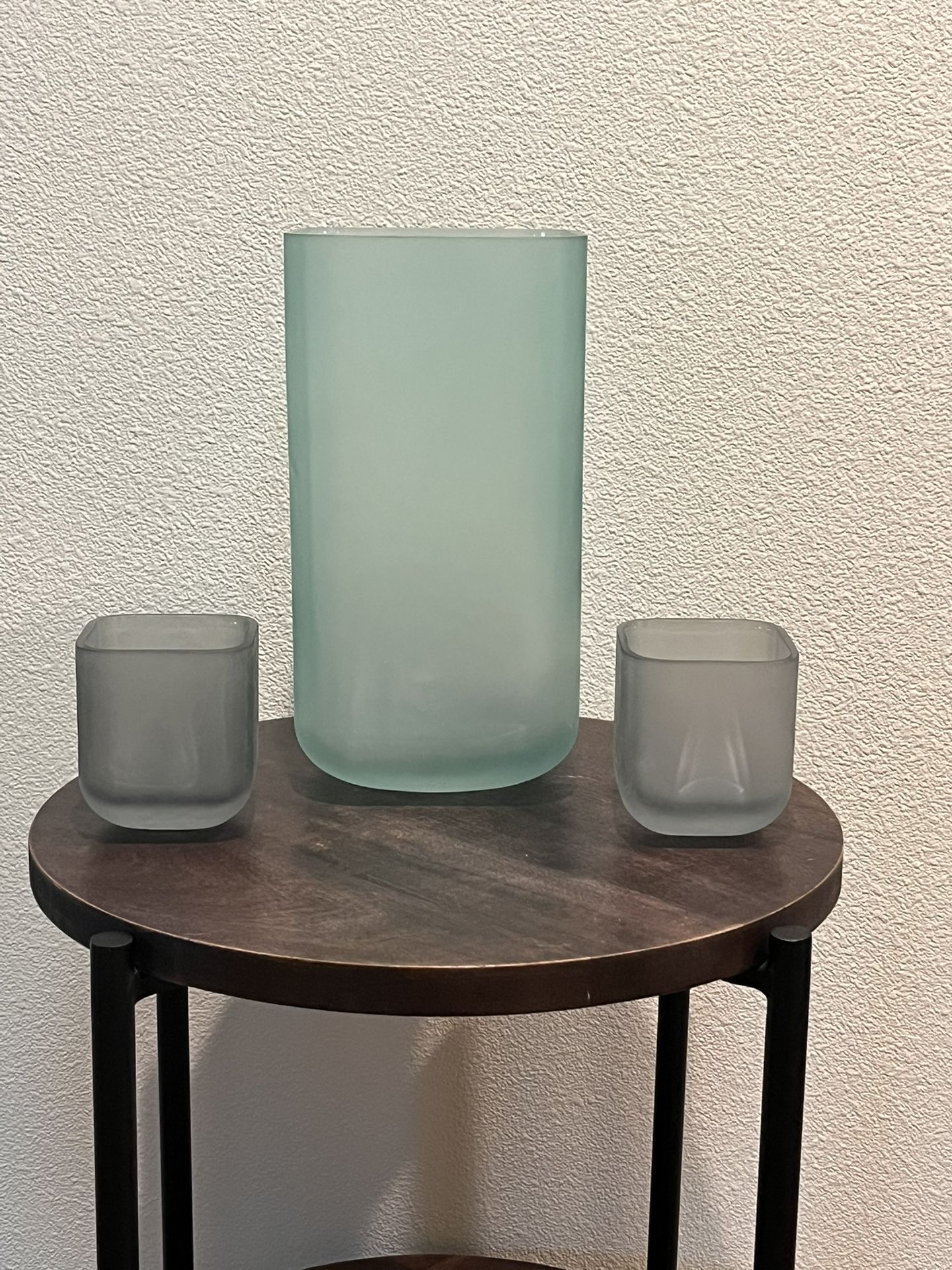 Crate And Barrel Glass Vases/candle Holder