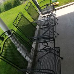 Wrought Iron Backyard Patio Furniture Set 