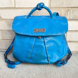 Marc by Marc Jacobs Electric Blue Leather Topknot Backpack Purse - Marc Jacobs