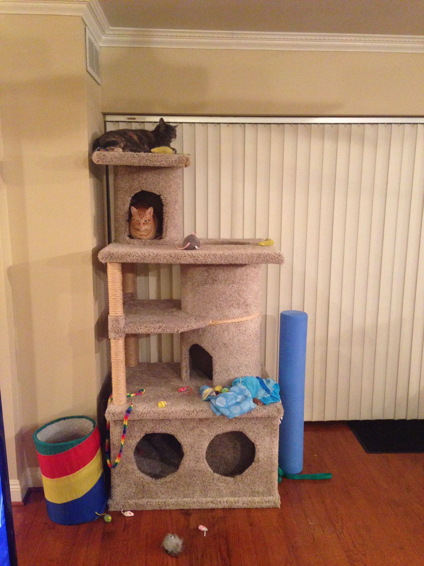Custom Made Kitty Cat Condo Carpeted with Scratching Posts
