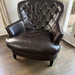 Classic leather statement chair