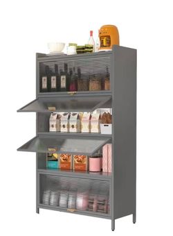 Bedroom Armoire Wardrobe Closet Clothes Storage,5-Level Flip Door Cabinet