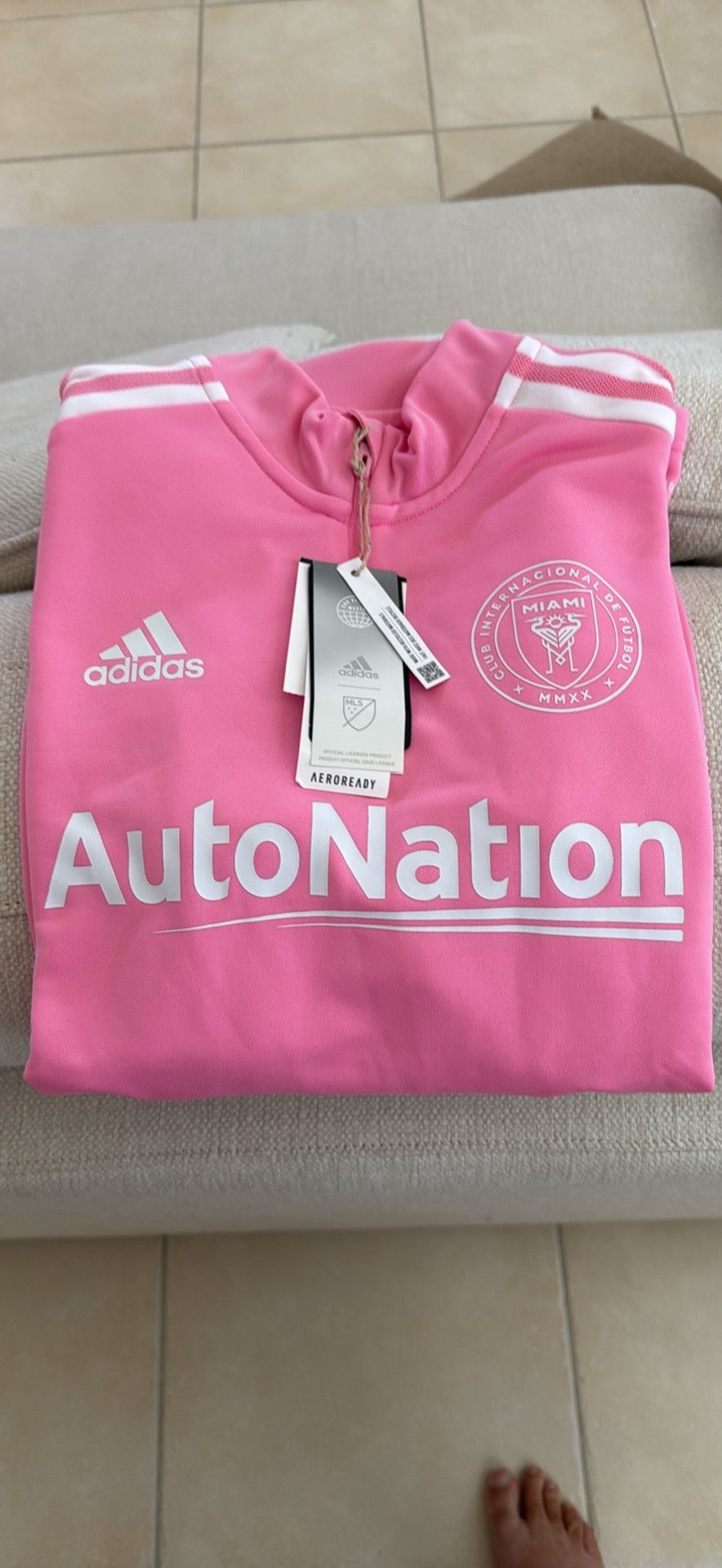 ADIDAS AEROREADY Inter Miami 3/4 zip up sweater Size Adult SMALL