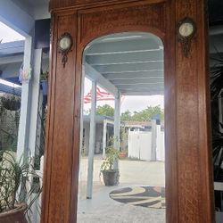 19th Century Louis XCI French Armoire Stunning! Mirrored Front Filligreed Brass 