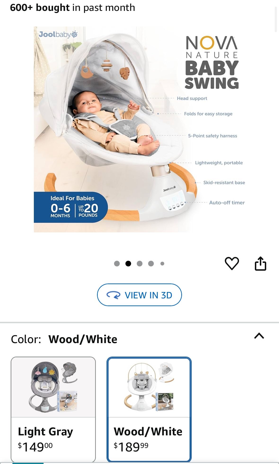 Nova Nature Bluetooth Baby Swing 