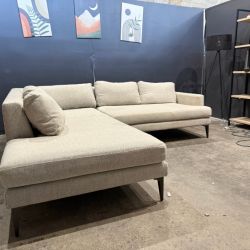 West Elm Andes Bumper Chaise Sectional Sofa (Retails $3,200) - Delivery Available!