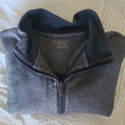 Van Heusen Men's XXL Mock Neck 1/4 Zip Gray Pullover Knit Long Sleeve Sweatshirt