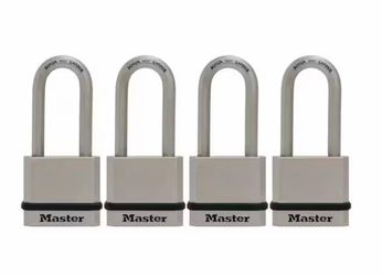 Master Lock Heavy Duty Outdoor Padlock with Key 1-3/4 in. Wide 4-Pack