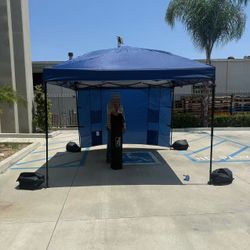 New In Box 10x10 Feet Navy Dark Blue Color EZ Popup Canopy Gazebo Sun Shade Sets Up In Minutes With Side Wall And Sand Pouches Party Tent