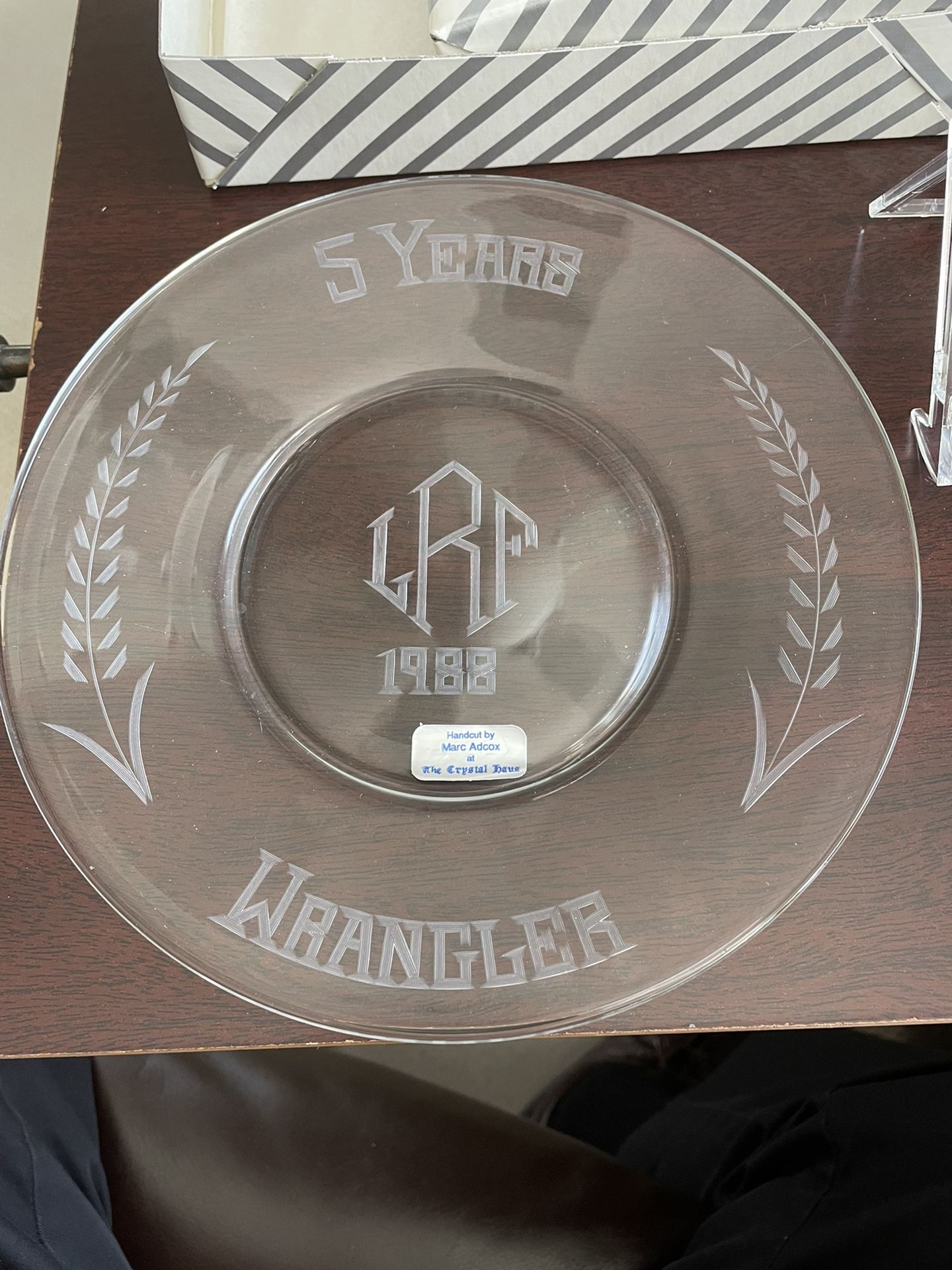 Wrangler 5 Years Service Crystal Plate-$10