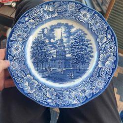 Liberty Blue Independence Hall Plate