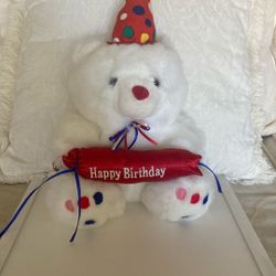 Never Used Stuffed Happy Birthday Teddy Bear 