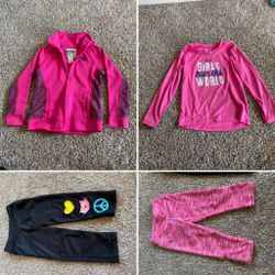 4T Girls Athletic T-shirt, Pants And Soft Shell Jacket