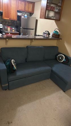 Blue Sectional Sofa with Chaise