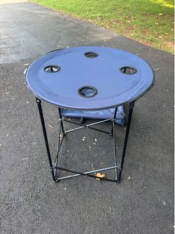 NEW - Outdoor Adventure Foldable Round Table with Carry Bag