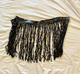 Black Fringe Skirt Medium