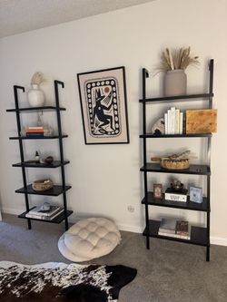 Set Of 2 Black Book shelves 