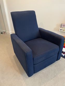 Blue swivel recliner